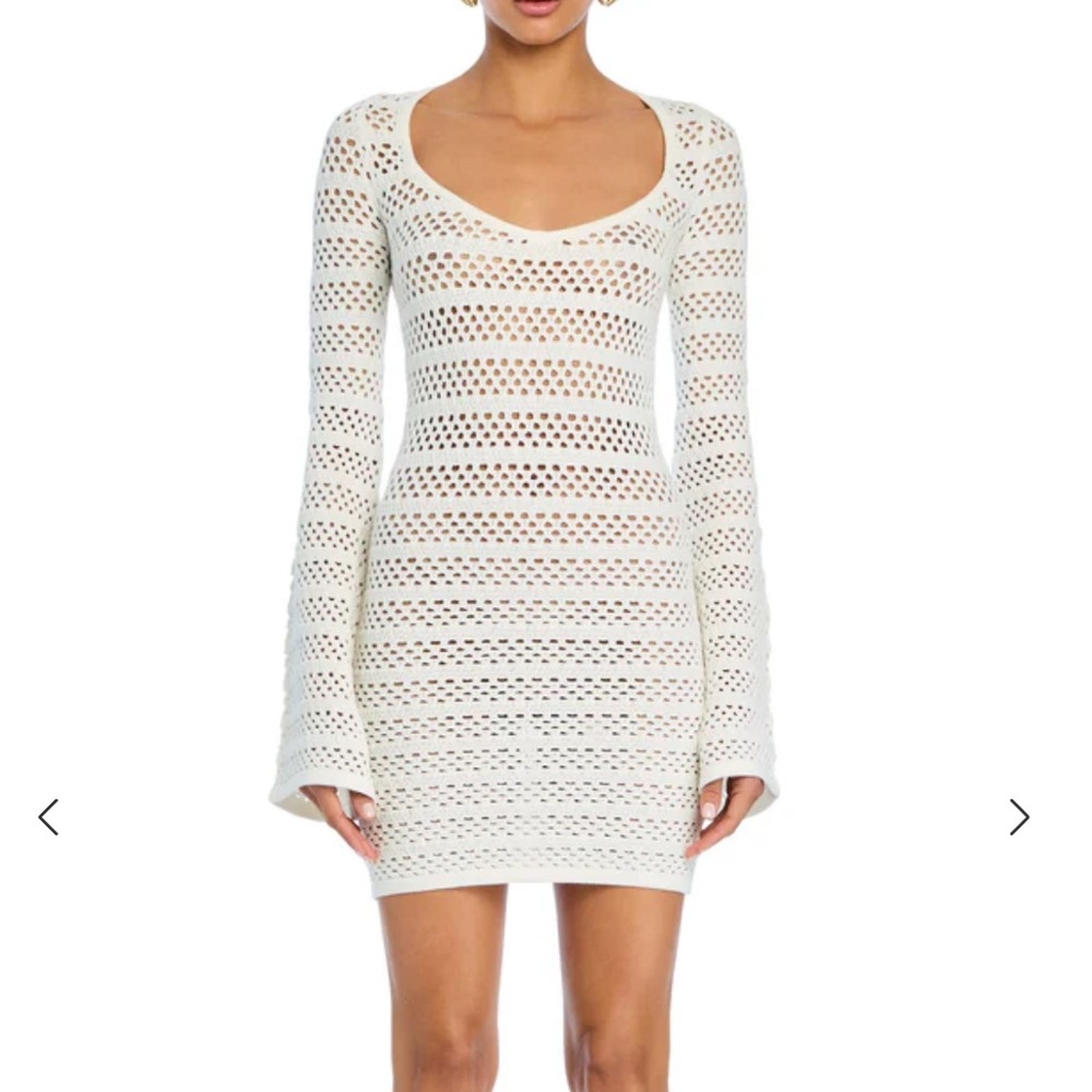 Seroya Sophie White Crochet knit Dress XS
